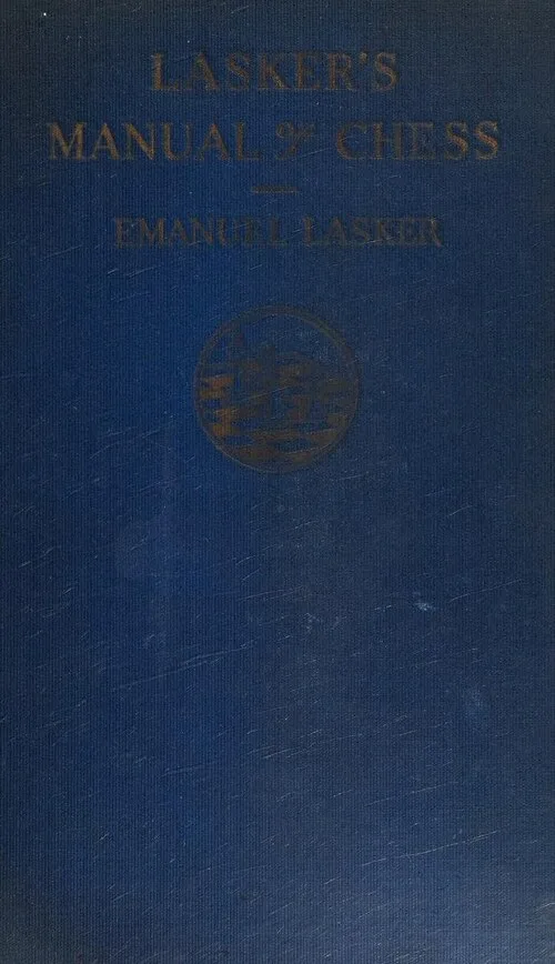 Το μπλε πανόδετο εξώφυλλο του Lasker's Manual of Chess